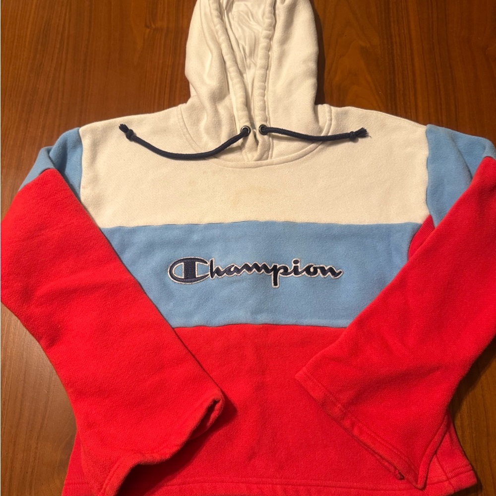 Champion Women's Cropped Tricolor Fleece Reverse Weave hoodie